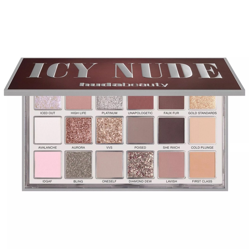 HUDA BEAUTY Icy Nude Palette with Silver and Gold Hues